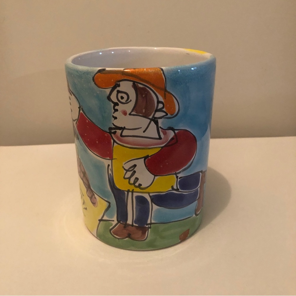 LA MUSA HAND PAINTED VASE/UTENSIL HOLDER